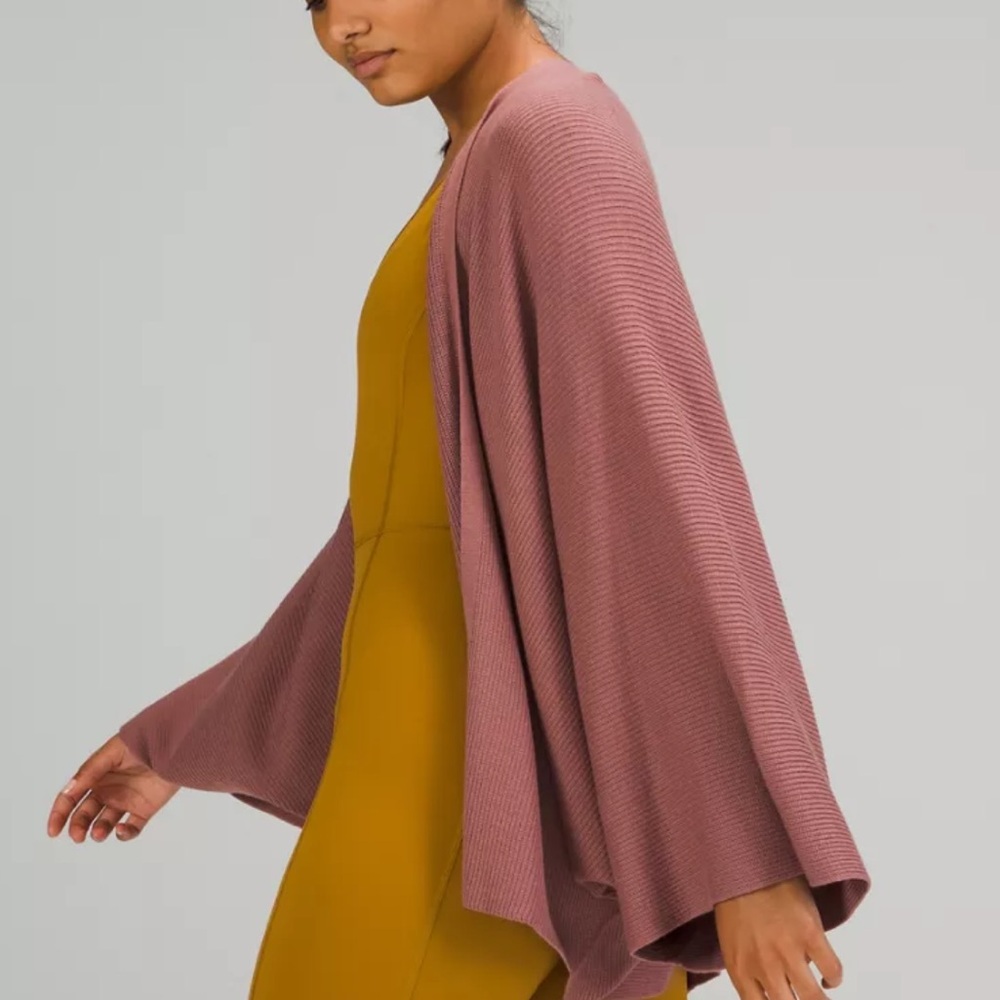 Lululemon Cashlu Knit Textured Wrap Spiced Chai XL/XXL - Picture 4 of 10